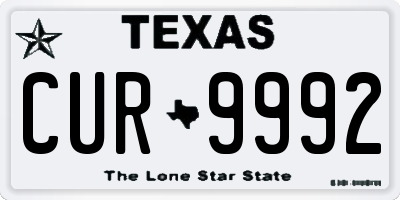 TX license plate CUR9992