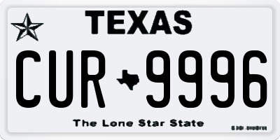 TX license plate CUR9996