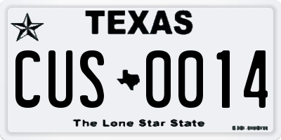 TX license plate CUS0014