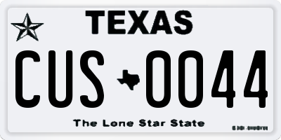 TX license plate CUS0044