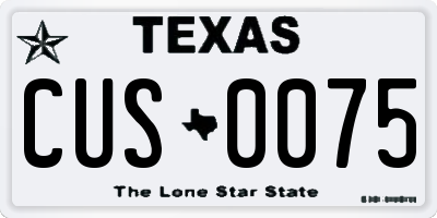 TX license plate CUS0075