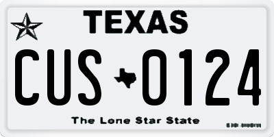 TX license plate CUS0124