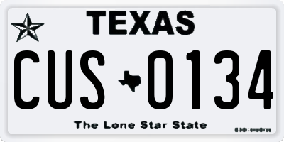 TX license plate CUS0134