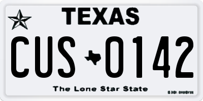 TX license plate CUS0142