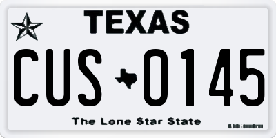 TX license plate CUS0145