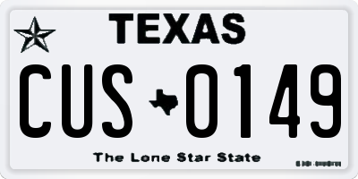 TX license plate CUS0149