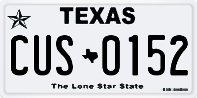 TX license plate CUS0152