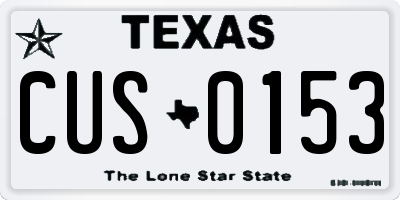 TX license plate CUS0153