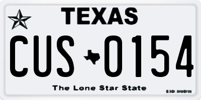 TX license plate CUS0154