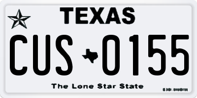 TX license plate CUS0155