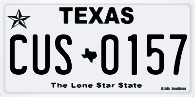 TX license plate CUS0157