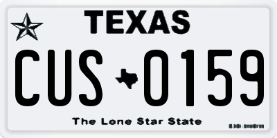 TX license plate CUS0159