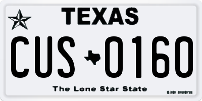 TX license plate CUS0160