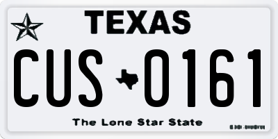 TX license plate CUS0161