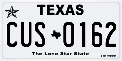 TX license plate CUS0162