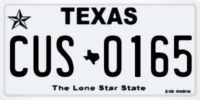 TX license plate CUS0165