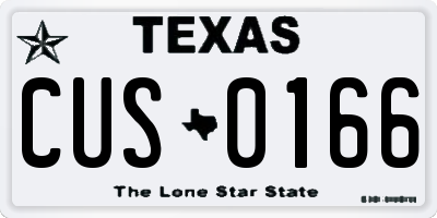 TX license plate CUS0166