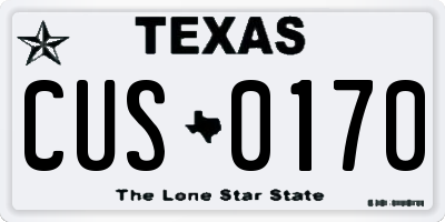 TX license plate CUS0170