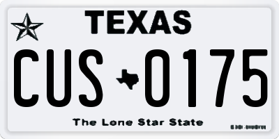 TX license plate CUS0175
