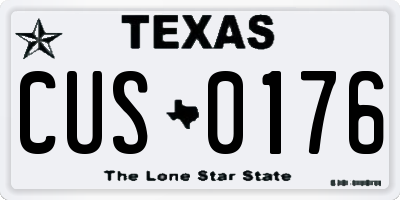 TX license plate CUS0176