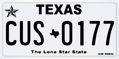 TX license plate CUS0177