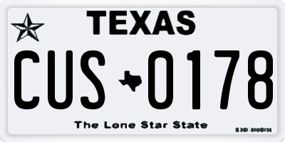 TX license plate CUS0178