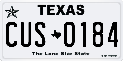 TX license plate CUS0184