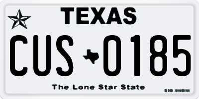 TX license plate CUS0185
