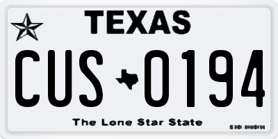 TX license plate CUS0194