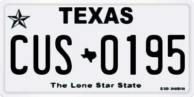 TX license plate CUS0195