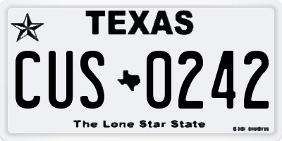 TX license plate CUS0242
