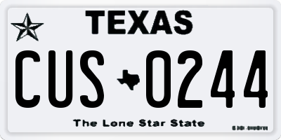 TX license plate CUS0244
