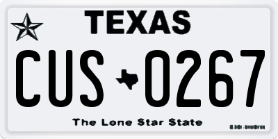 TX license plate CUS0267