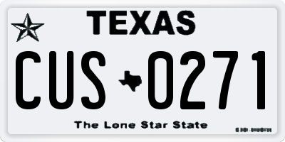 TX license plate CUS0271