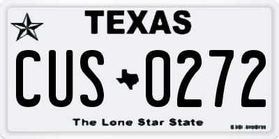 TX license plate CUS0272