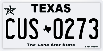 TX license plate CUS0273