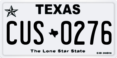 TX license plate CUS0276