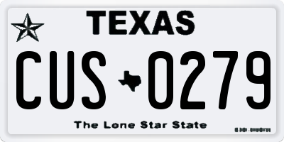 TX license plate CUS0279