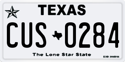 TX license plate CUS0284