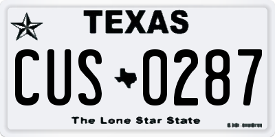TX license plate CUS0287