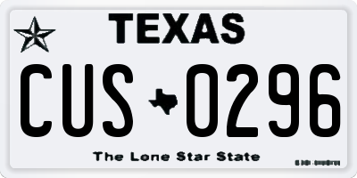 TX license plate CUS0296
