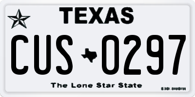 TX license plate CUS0297