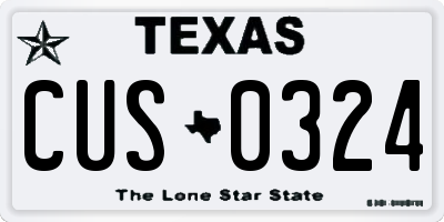 TX license plate CUS0324