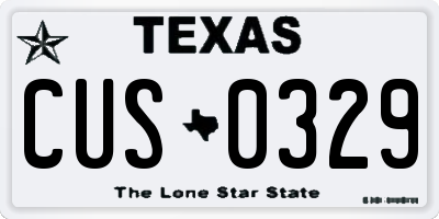 TX license plate CUS0329