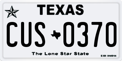 TX license plate CUS0370