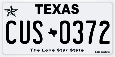 TX license plate CUS0372