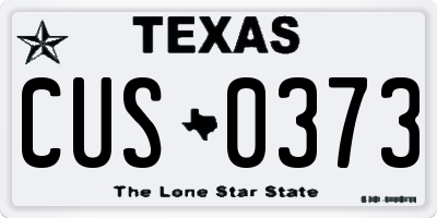 TX license plate CUS0373
