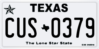 TX license plate CUS0379