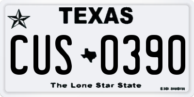 TX license plate CUS0390