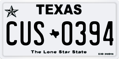 TX license plate CUS0394